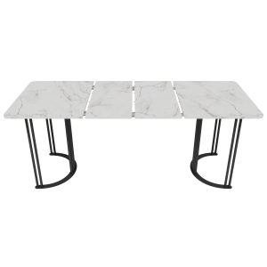 Обеденный раздвижной стол VIOLUR 120/190 х 80 см, белый мрамор/черный