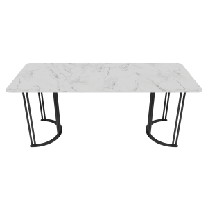 Обеденный раздвижной стол VIOLUR 120/190 х 80 см, белый мрамор/черный
