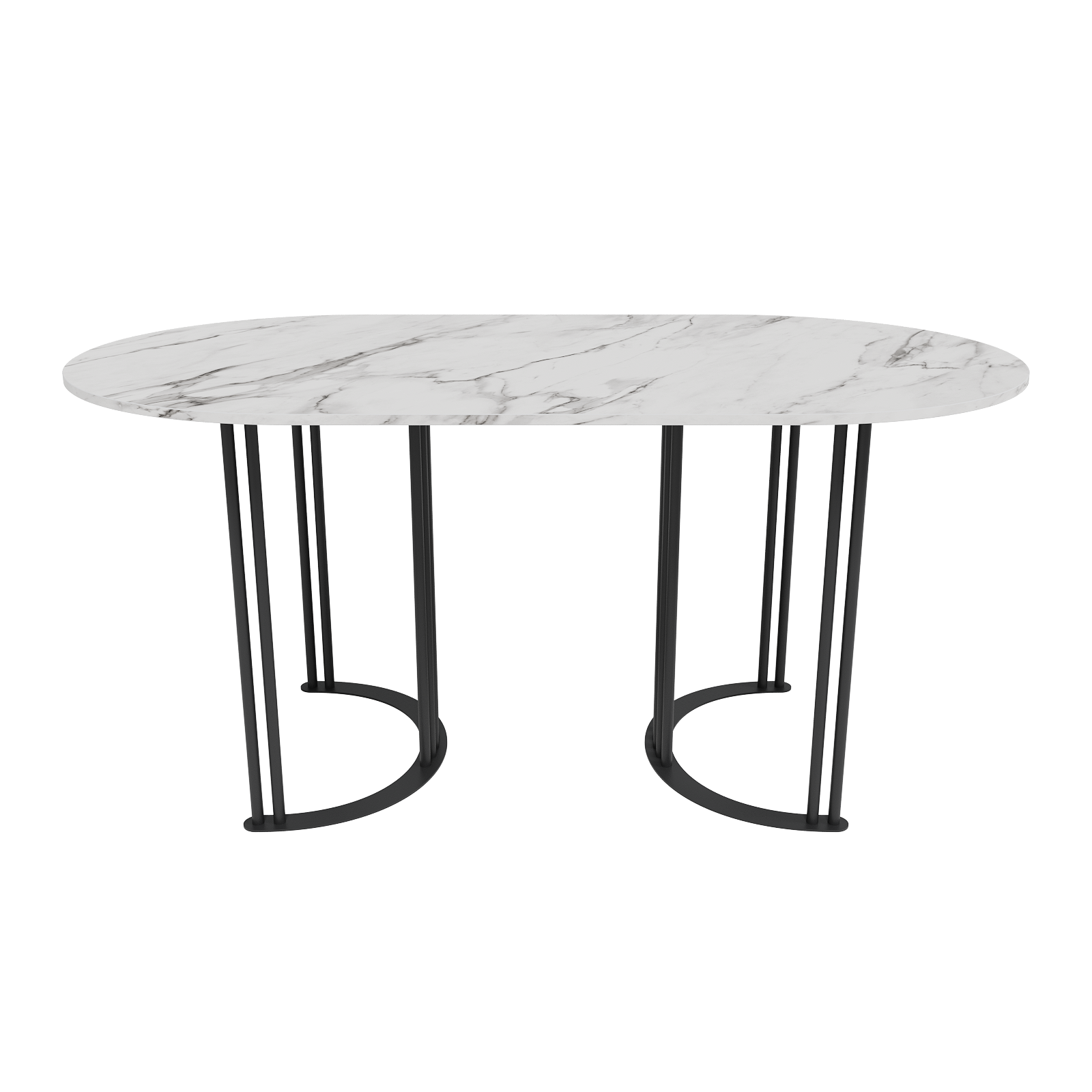 Обеденный стол VIOLUR 160 х 80 см, белый мрамор/черный