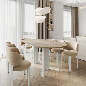 Обеденный стол VIOLUR 200 х 90 см, орех/белый