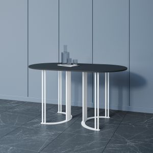 Обеденный стол VIOLUR 140 х 80 см, черный/белый