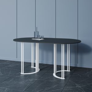 Обеденный стол VIOLUR 160 х 80 см, черный/белый