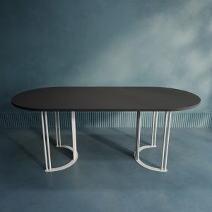 Обеденный стол VIOLUR 200 х 90 см, черный/белый