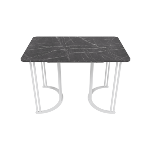 Обеденный раздвижной стол VIOLUR 110/140 х 70 см, темный мрамор/белый