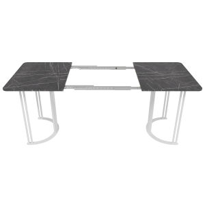 Обеденный раздвижной стол VIOLUR 120/190 х 80 см, темный мрамор/белый