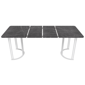 Обеденный раздвижной стол VIOLUR 120/190 х 80 см, темный мрамор/белый