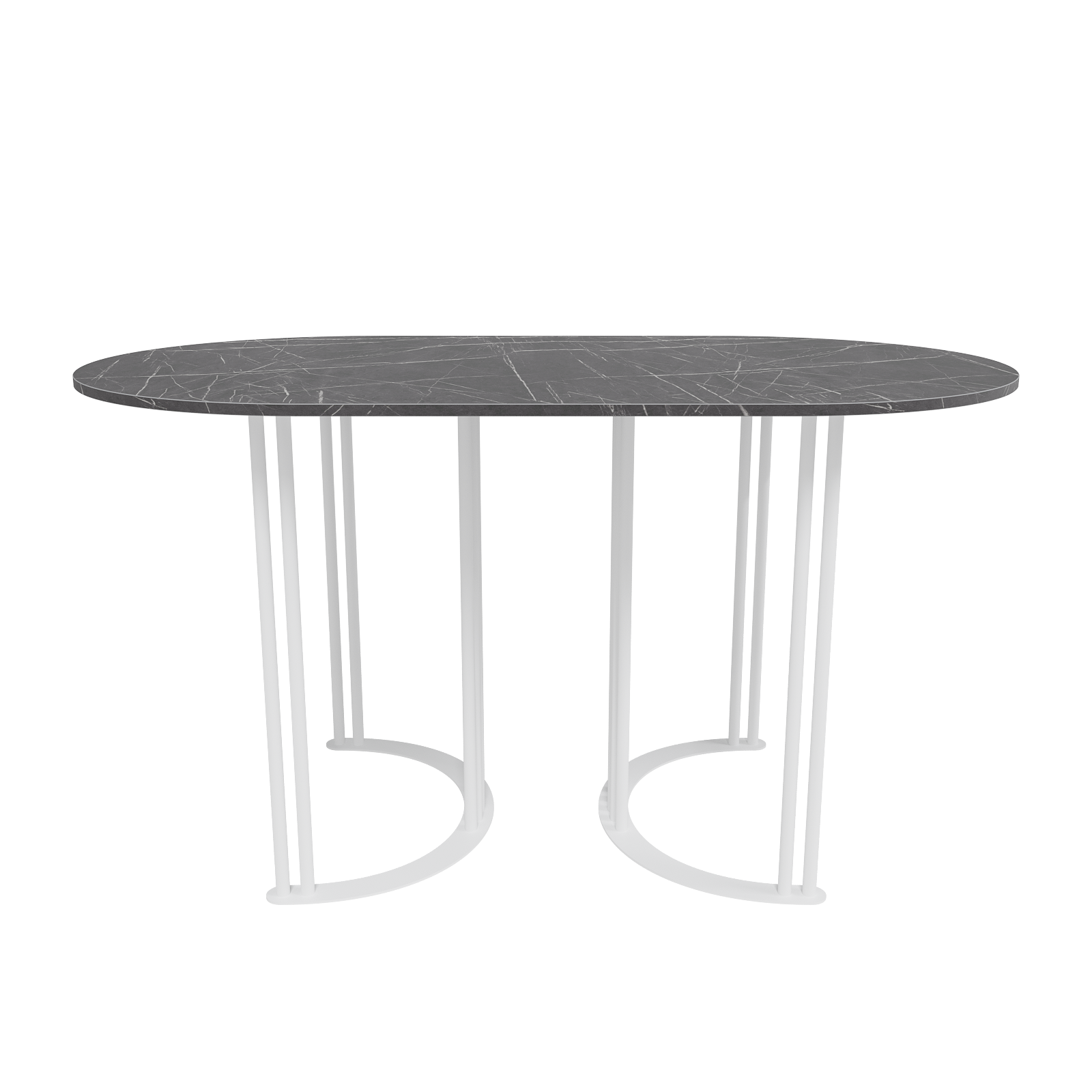 Обеденный стол VIOLUR 140 х 80 см, темный мрамор/белый