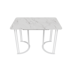 Обеденный раздвижной стол VIOLUR 110/140 х 70 см, белый мрамор/белый