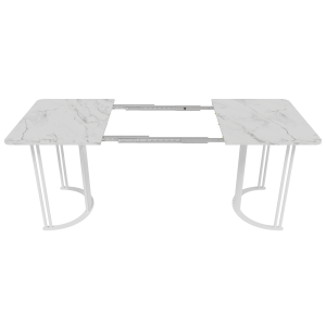 Обеденный раздвижной стол VIOLUR 120/190 х 80 см, белый мрамор/белый