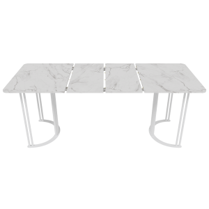 Обеденный раздвижной стол VIOLUR 120/190 х 80 см, белый мрамор/белый