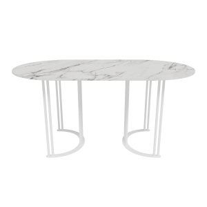 Обеденный стол VIOLUR 160 х 80 см, белый мрамор/белый
