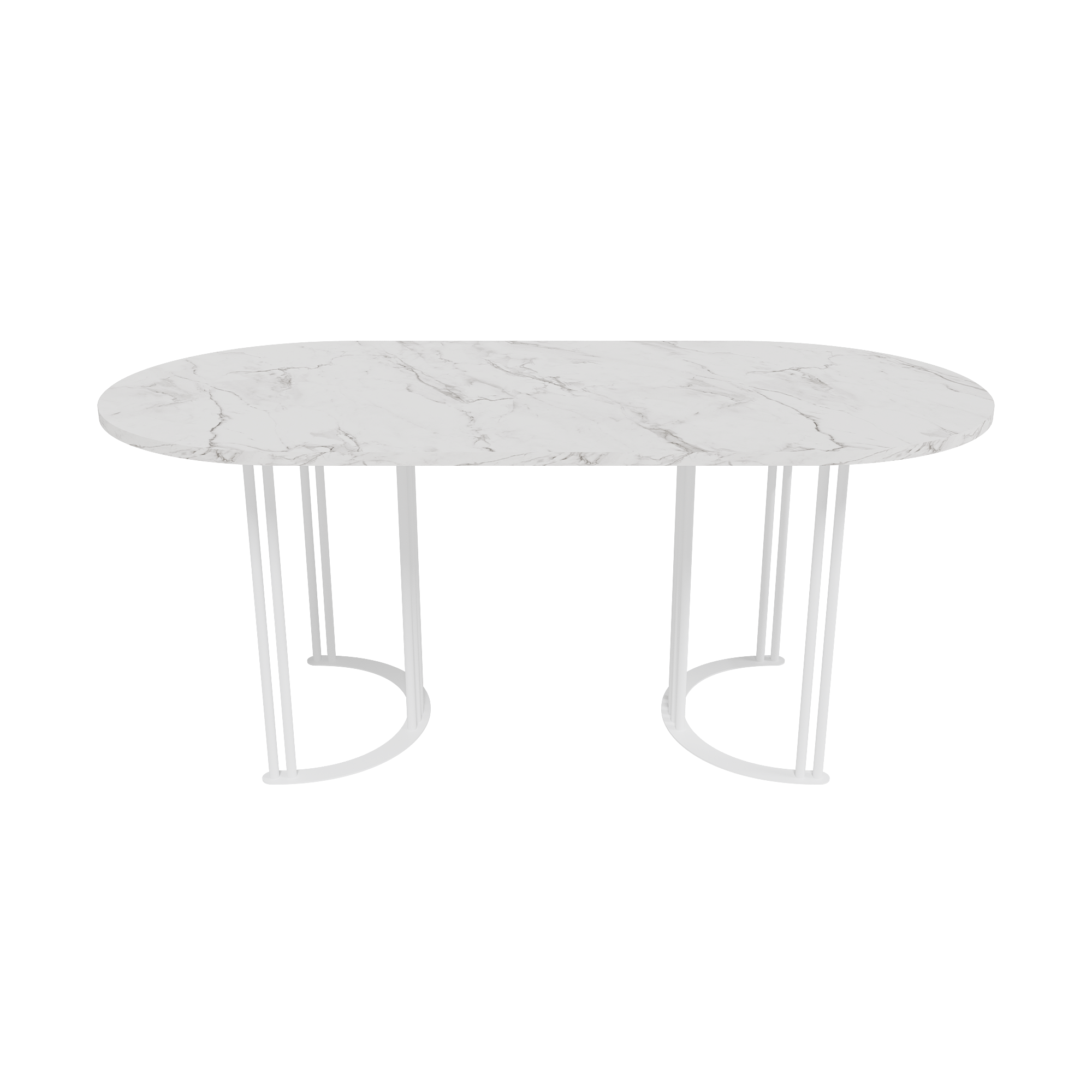 Обеденный стол VIOLUR 180 х 90 см, белый мрамор/белый