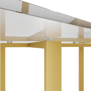 Обеденный стол VETLIX 200 х 90, осветленное стекло/золотой