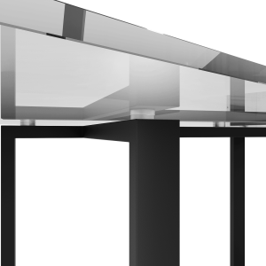 Обеденный стол VETLIX 200 х 90, осветленное стекло/черный