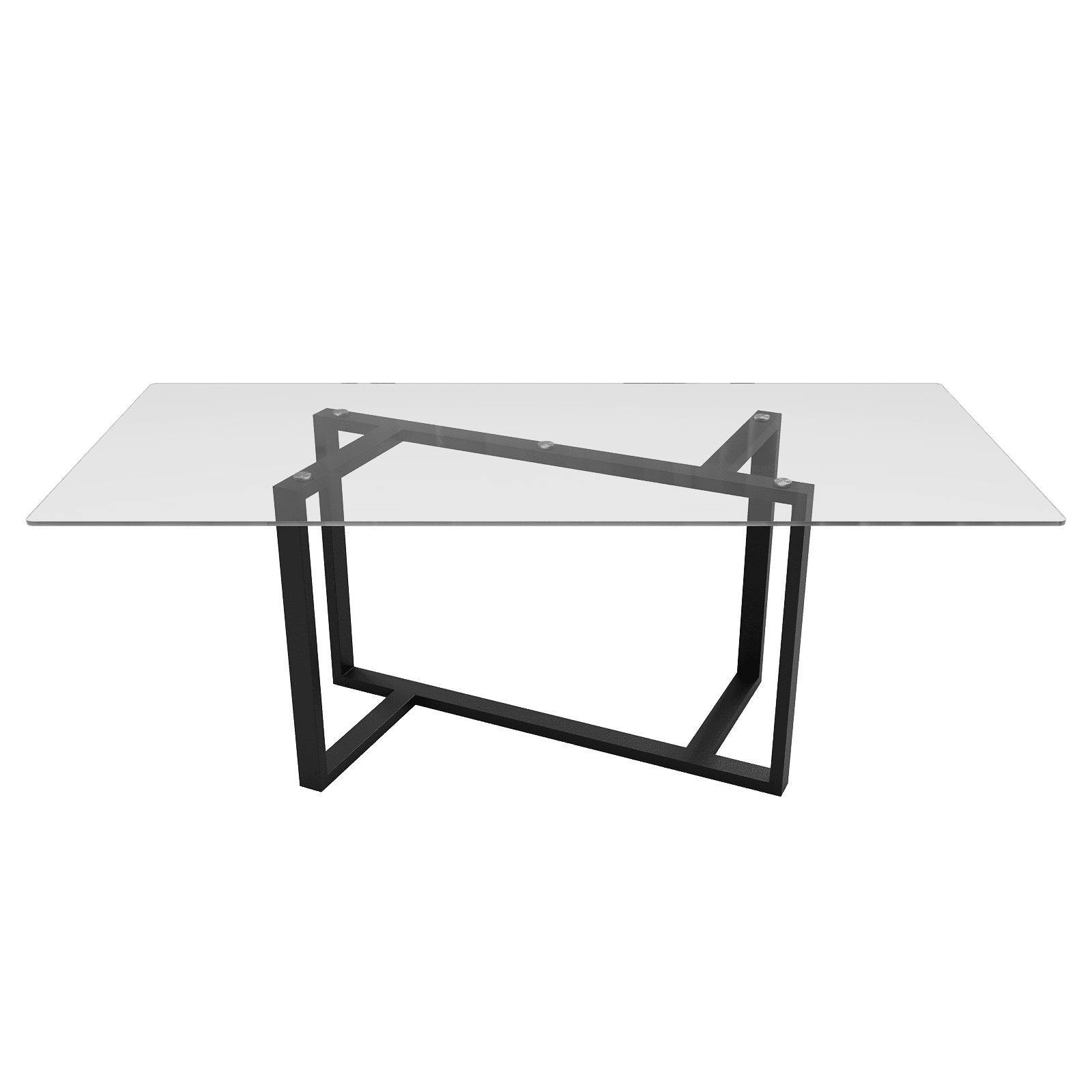 Обеденный стол VETLIX 200 х 90, осветленное стекло/черный