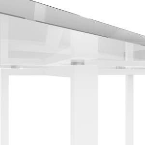 Обеденный стол VETLIX 200 х 90, осветленное стекло/белый