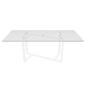 Обеденный стол VETLIX 200 х 90, осветленное стекло/белый