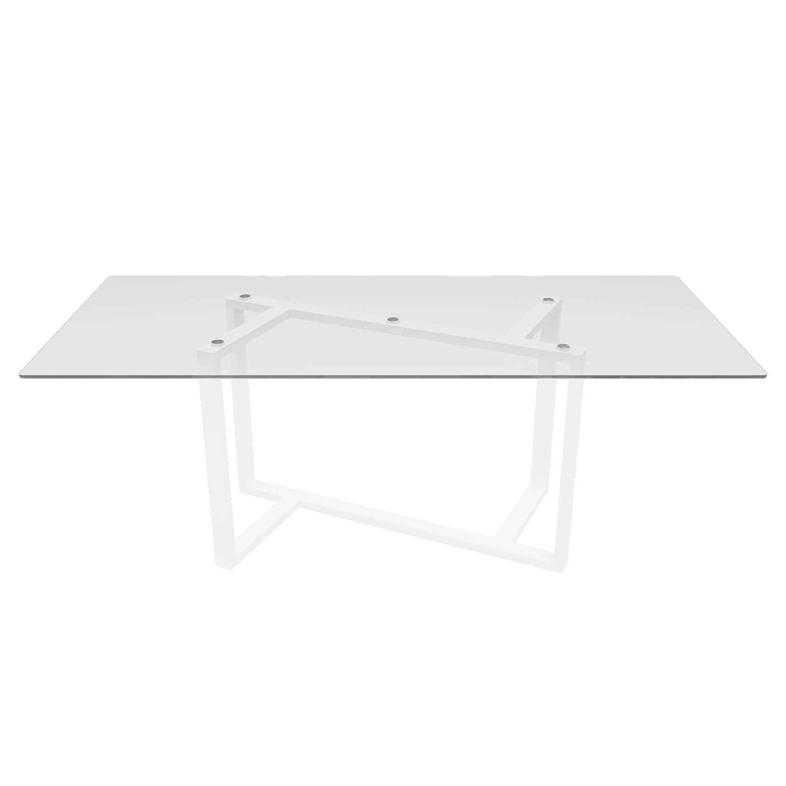 Обеденный стол VETLIX 200 х 90, осветленное стекло/белый