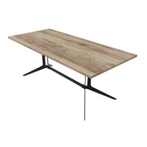 Обеденный стол AMELIX 200 х 90 см, орех/черный