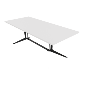 Обеденный стол AMELIX 200 х 90 см, белый/черный