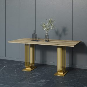 Обеденный стол ARFEO Duo орех/золотой, 180 х 90 см