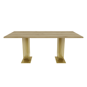 Обеденный стол ARFEO Duo орех/золотой, 180 х 90 см