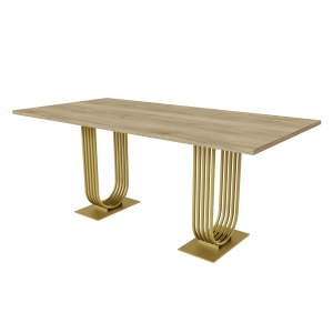 Обеденный стол ARFEO Duo орех/золотой, 180 х 90 см