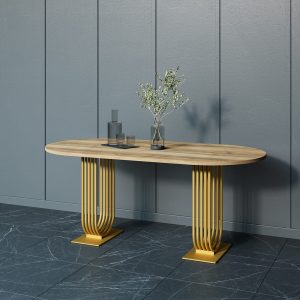 Обеденный стол ARFEO Duo 180 х 90 см, орех/золотой