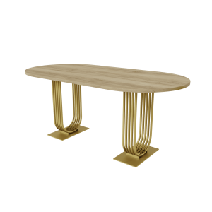 Обеденный стол ARFEO Duo 180 х 90 см, орех/золотой