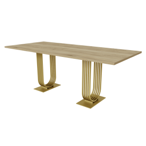 Обеденный стол ARFEO Duo орех/золотой, 200 х 90 см