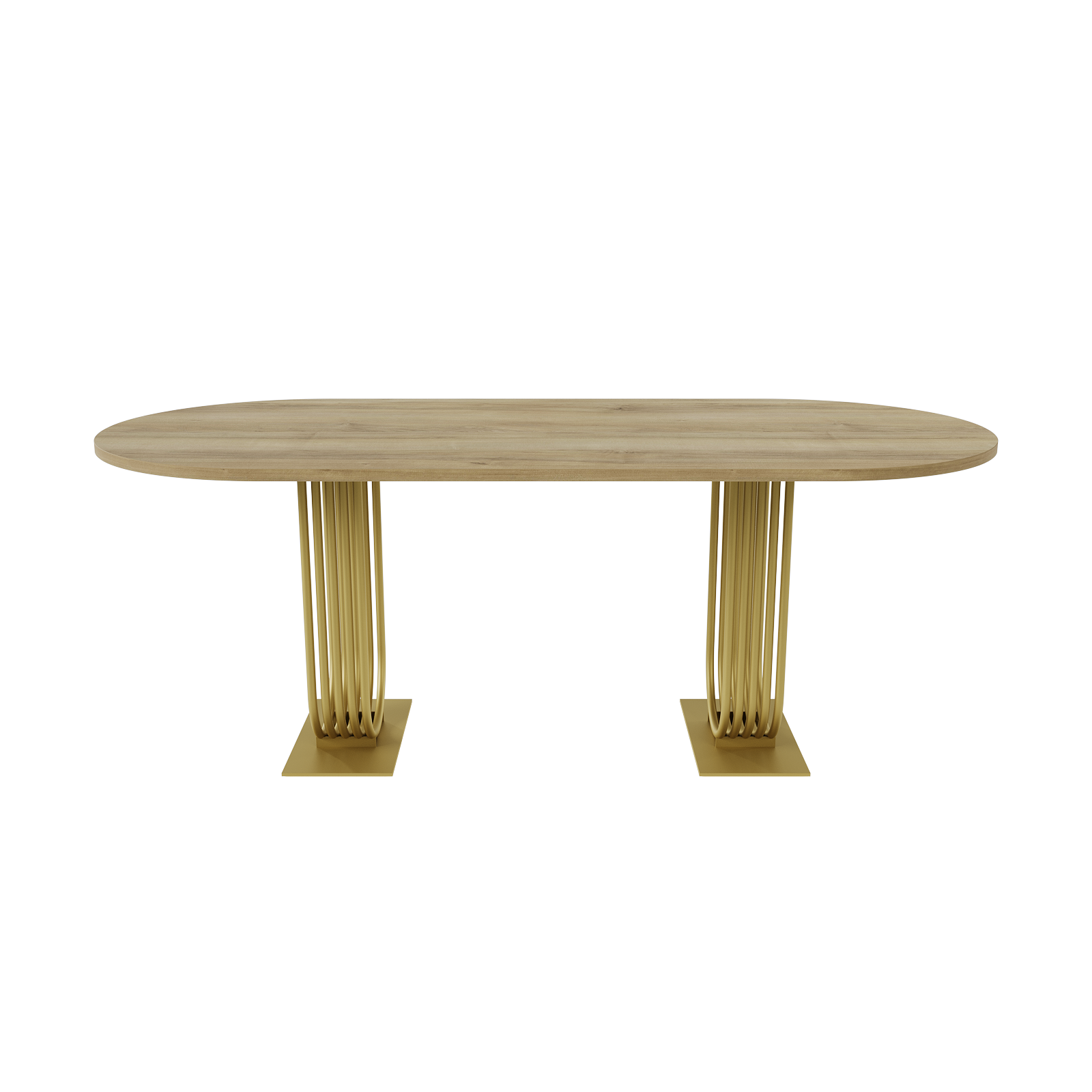 Обеденный стол ARFEO Duo 200 х 90 см, орех/золотой