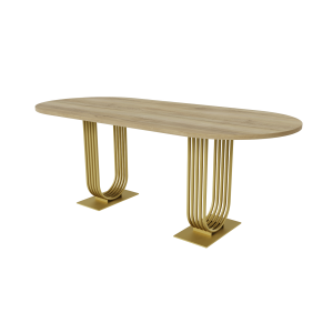 Обеденный стол ARFEO Duo 200 х 90 см, орех/золотой
