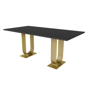 Обеденный стол ARFEO Duo черный/золотой, 180 х 90 см
