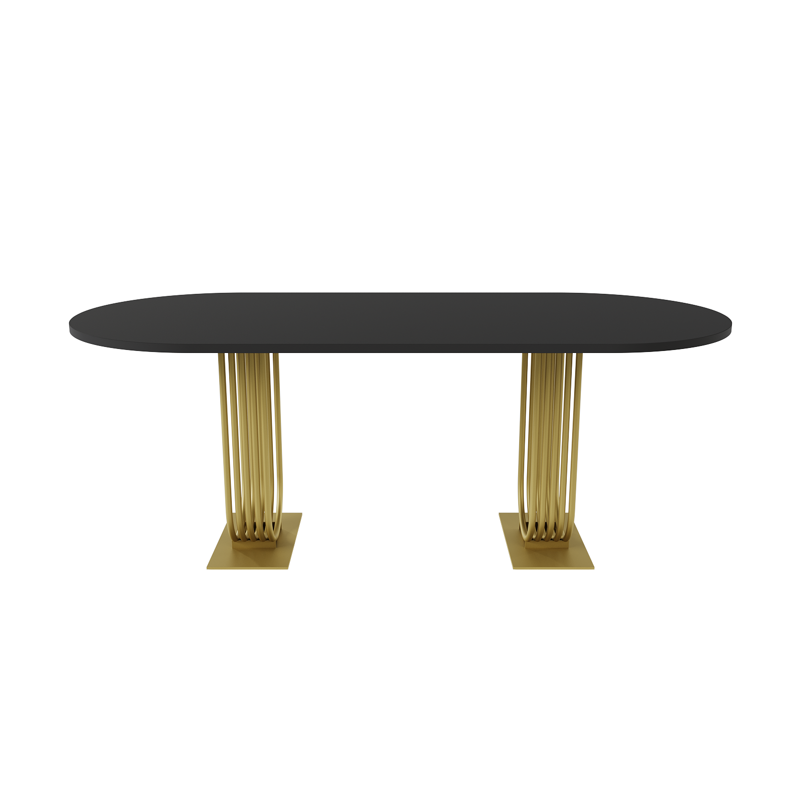 Обеденный стол ARFEO Duo 200 х 90 см, черный/золотой