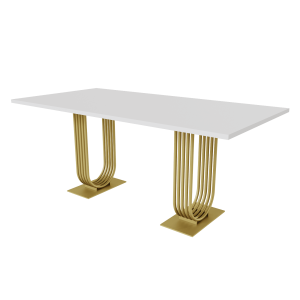 Обеденный стол ARFEO Duo белый/золотой, 180 х 90 см