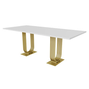 Обеденный стол ARFEO Duo белый/золотой, 200 х 90 см