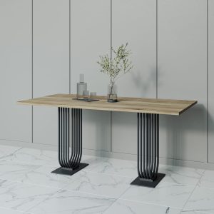 Обеденный стол ARFEO Duo орех/черный, 180 х 90 см