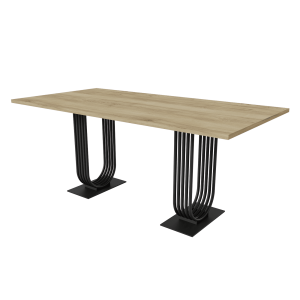 Обеденный стол ARFEO Duo орех/черный, 180 х 90 см