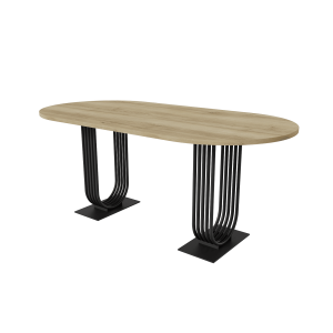 Обеденный стол ARFEO Duo 180 х 90 см, орех/черный