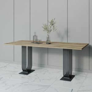 Обеденный стол ARFEO Duo орех/черный, 200 х 90 см