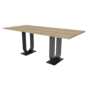 Обеденный стол ARFEO Duo орех/черный, 200 х 90 см