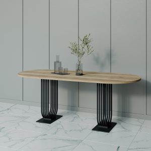 Обеденный стол ARFEO Duo 200 х 90 см, орех/черный