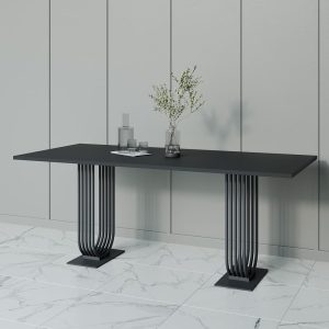 Обеденный стол ARFEO Duo черный, 200 х 90 см