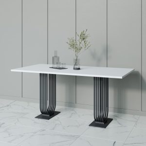 Обеденный стол ARFEO Duo белый/черный, 180 х 90 см
