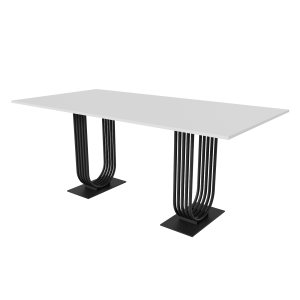 Обеденный стол ARFEO Duo белый/черный, 180 х 90 см
