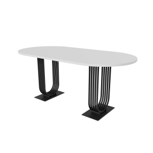 Обеденный стол ARFEO Duo 180 х 90 см, белый/черный