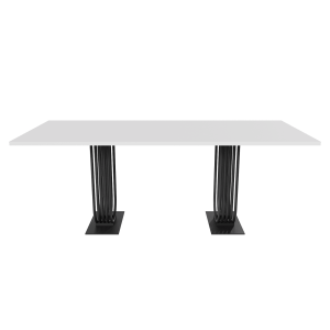 Обеденный стол ARFEO Duo белый/черный, 200 х 90 см