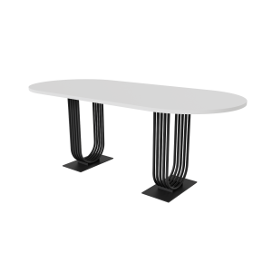 Обеденный стол ARFEO Duo 200 х 90 см, белый/черный