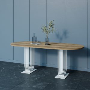 Обеденный стол ARFEO Duo 200 х 90 см, орех/белый