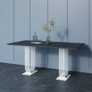 Обеденный стол ARFEO Duo черный/белый, 180 х 90 см